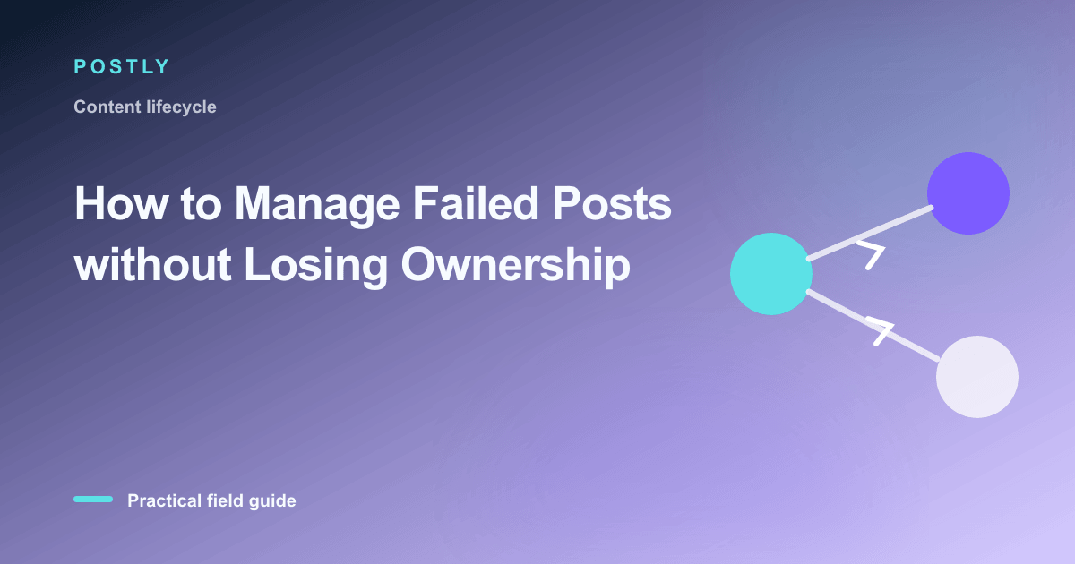 How to Manage Failed Posts without Losing Ownership