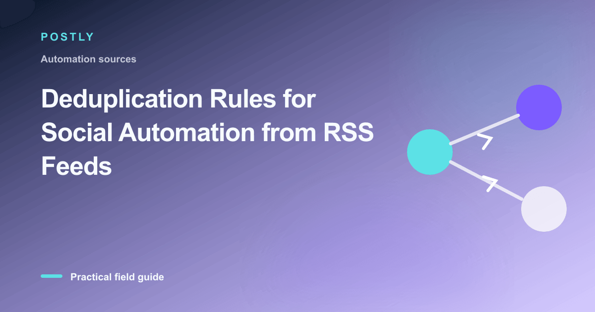 Deduplication Rules for Social Automation from RSS Feeds