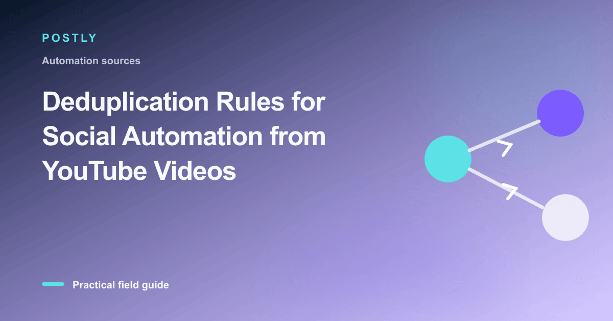 Deduplication Rules for Social Automation from YouTube Videos
