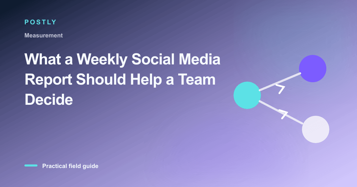 What a Weekly Social Media Report Should Help a Team Decide