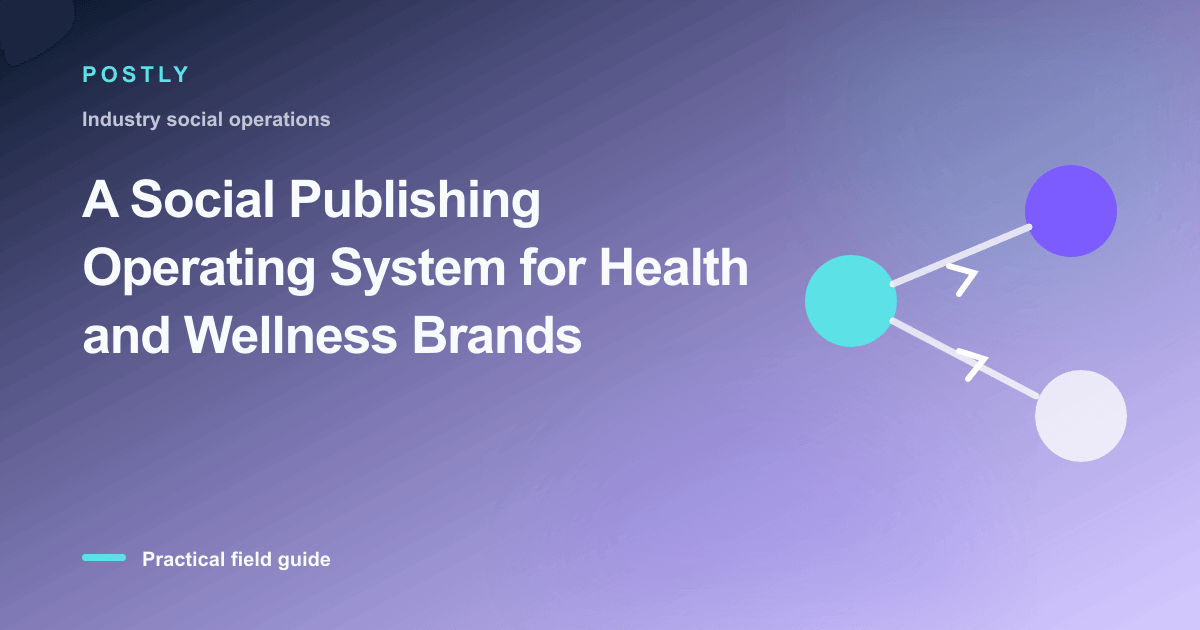 Branded illustration for “A Social Publishing Operating System for Health and Wellness Brands” with connected publishing